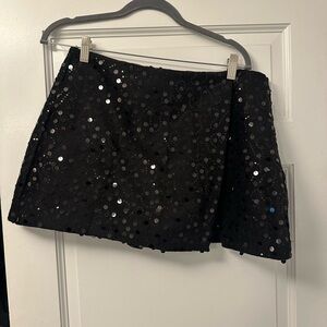 Zara Black Sequin Mini Skirt